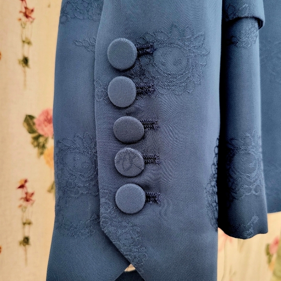 Zadig & Voltaire Jacquard Paisley Blazer in Dusty Blue, size 36 - Picture 2 of 8